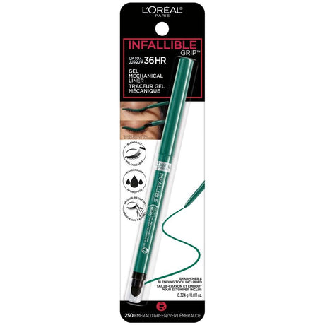 L'ORÉAL PARIS Infallible Grip Mechanical Gel Makeup Eyeliner, 250 Emerald Green, 0.01 oz-071249663660-LR-347231-1-LR eShop
