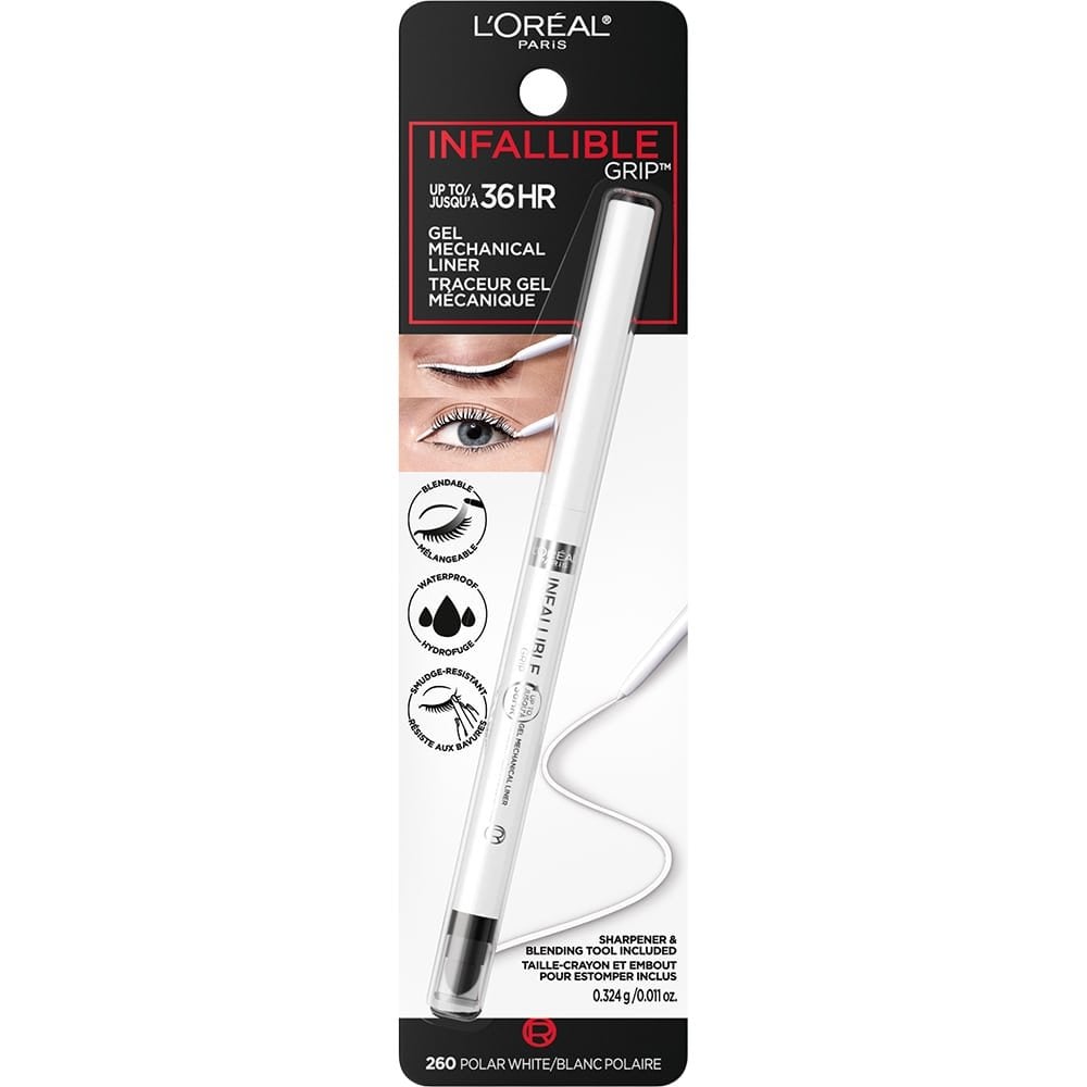 L'ORÉAL PARIS Infallible Grip Mechanical Gel Makeup Eyeliner, 260 Polar White, 0.01 oz-071249681503-LR-351843-1-LR eShop