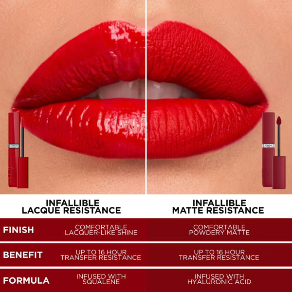 L'ORÉAL PARIS Infallible Lacque Resistance Liquid Lipstick, 510 Cafe Parisien, 0.13 fl oz-071249695517-LR-358148-11-LR eShop