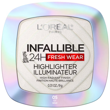 L'ORÉAL PARIS Infallible Longwear Up to 24HR Powder Highlighter, 005 Icy Gold, 0.31oz-071249684733-LR-354578-1-LR eShop