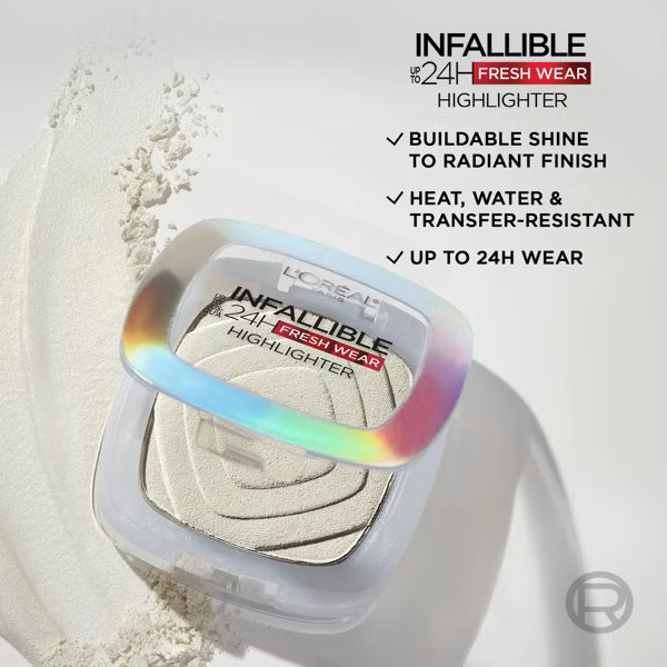 L'ORÉAL PARIS Infallible Longwear Up to 24HR Powder Highlighter, 005 Icy Gold, 0.31oz-071249684733-LR-354578-5-LR eShop