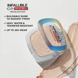 L'ORÉAL PARIS Infallible Longwear Up to 24HR Powder Highlighter, 015 Champagne Glow, 0.31oz-071249684726-LR-354577-5-LR eShop