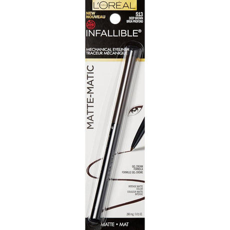 L'ORÉAL PARIS Infallible Matte-Matic Mechanical Eyeliner, 513 Deep Brown, 0.01 oz.-071249306383-LR-292944-1-LR eShop