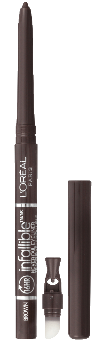 L'ORÉAL PARIS Infallible Never Fail Pencil Eyeliner with Built in Sharpener, 581 Black Brown, 0.008 oz.-071249145241-LR-188108-2-LR eShop