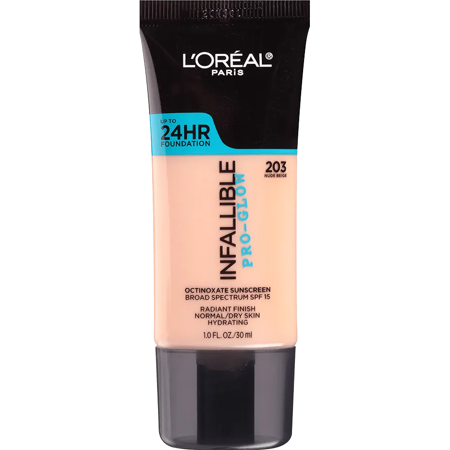 L'ORÉAL PARIS Infallible Pro-Glow Foundation, 203 Nude Beige, 1 fl. oz.-071249330470-LR-300987-1-LR eShop