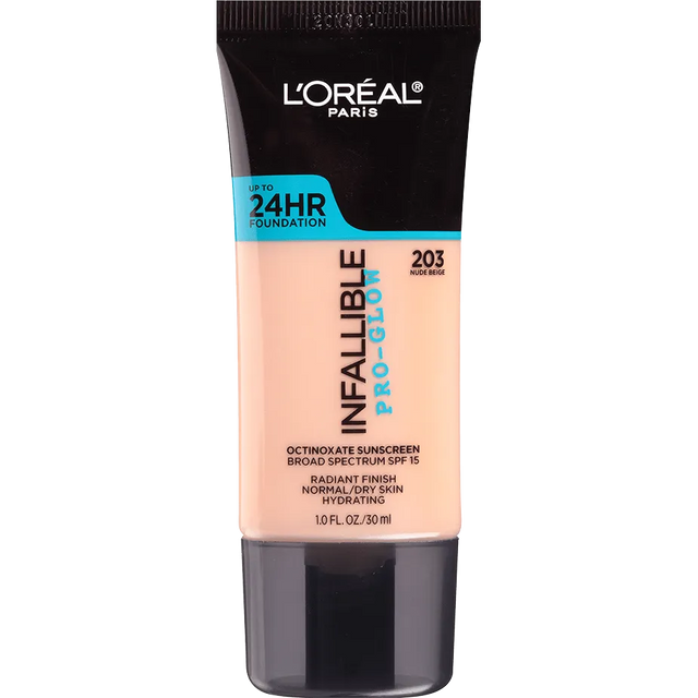 L'ORÉAL PARIS Infallible Pro-Glow Foundation, 203 Nude Beige, 1 fl. oz.-071249330470-LR-300987-1-LR eShop