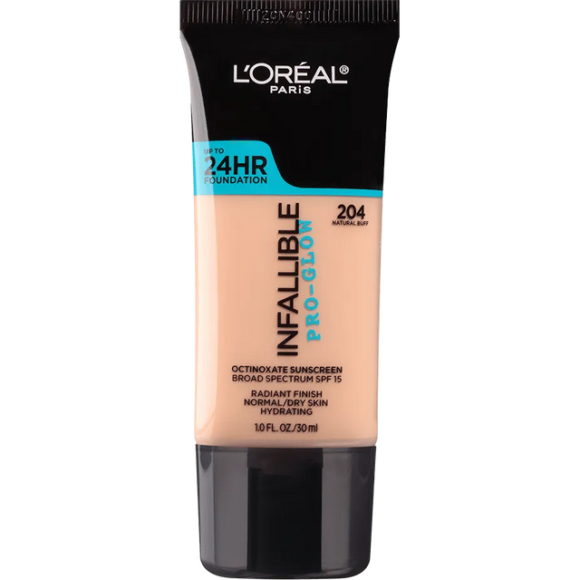 L'ORÉAL PARIS Infallible Pro-Glow Foundation, 204 Natural Buff, 1 fl. oz.-071249330456-LR-300986-1-LR eShop