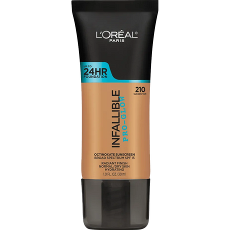 L'ORÉAL PARIS Infallible Pro-Glow Foundation, 210 Classic Tan, 1 fl. oz.-071249330517-LR-300981-1-LR eShop