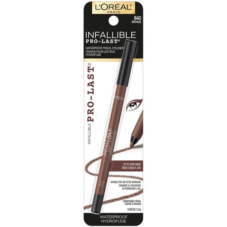 L'ORÉAL PARIS Infallible Pro-Last Waterproof, Up to 24HR Pencil Eyeliner, 840 Bronze, 0.042 oz.-071249385104-LR-327206-1-LR eShop