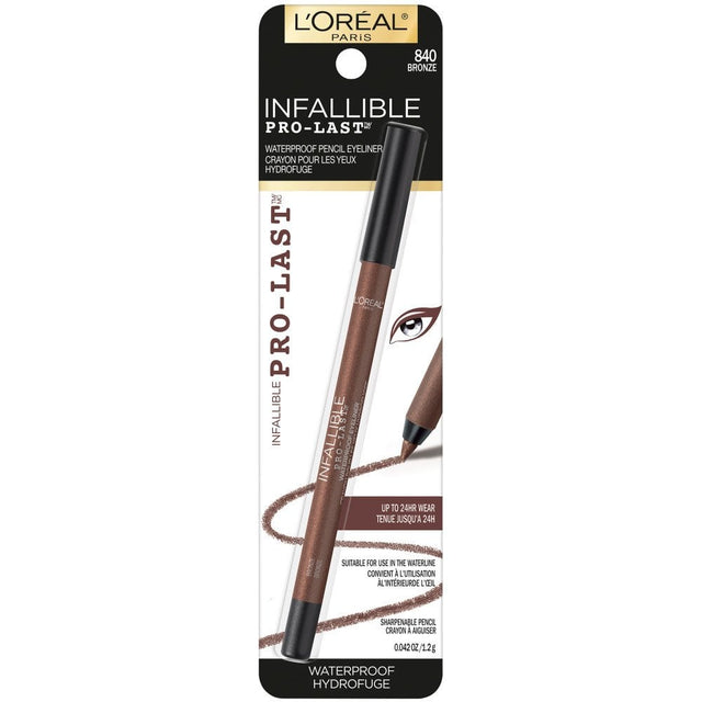 L'ORÉAL PARIS Infallible Pro-Last Waterproof, Up to 24HR Pencil Eyeliner, 840 Bronze, 0.042 oz.-071249385104-LR-327206-1-LR eShop