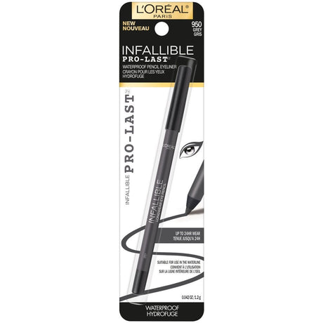 L'ORÉAL PARIS Infallible Pro-Last Waterproof, Up to 24HR Pencil Eyeliner, 950 Grey, 0.042 oz.-071249357262-LR-318749-1-LR eShop