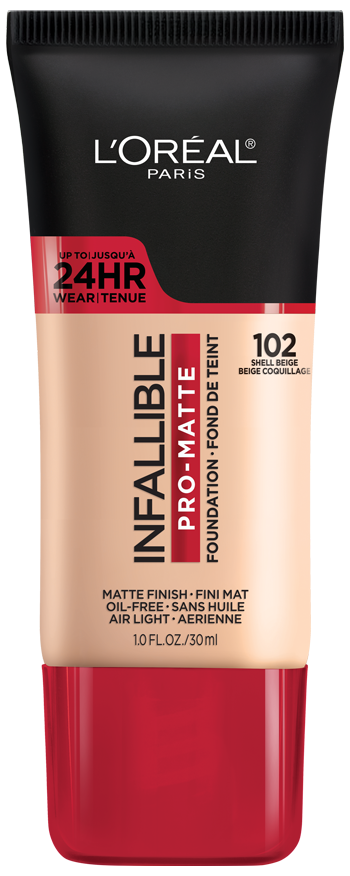 L'ORÉAL PARIS Infallible Pro-Matte Blendable Foundation, Oil Free, 102 Shell Beige, 1 fl. oz.-071249293003-LR-279702-1-LR eShop
