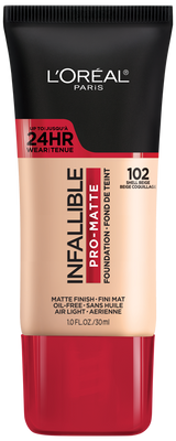 L'ORÉAL PARIS Infallible Pro-Matte Blendable Foundation, Oil Free, 102 Shell Beige, 1 fl. oz.-071249293003-LR-279702-1-LR eShop