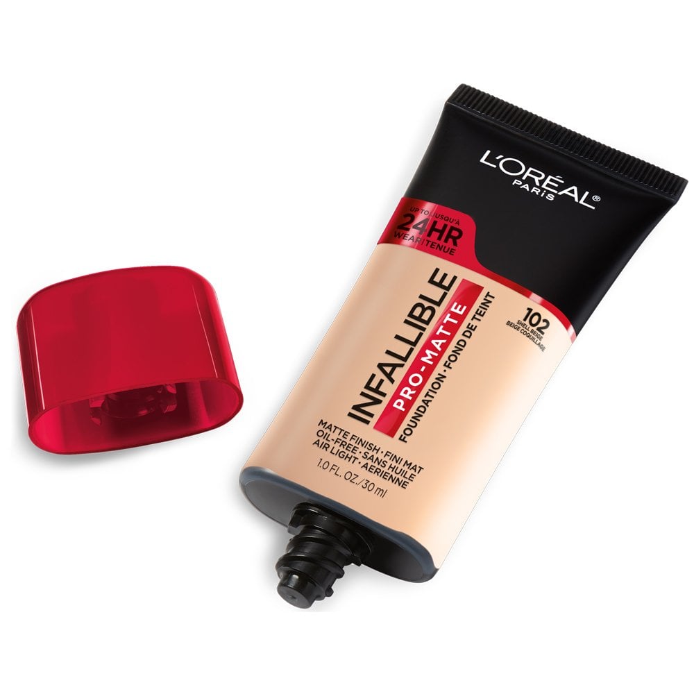 L'ORÉAL PARIS Infallible Pro-Matte Blendable Foundation, Oil Free, 102 Shell Beige, 1 fl. oz.-071249293003-LR-279702-2-LR eShop