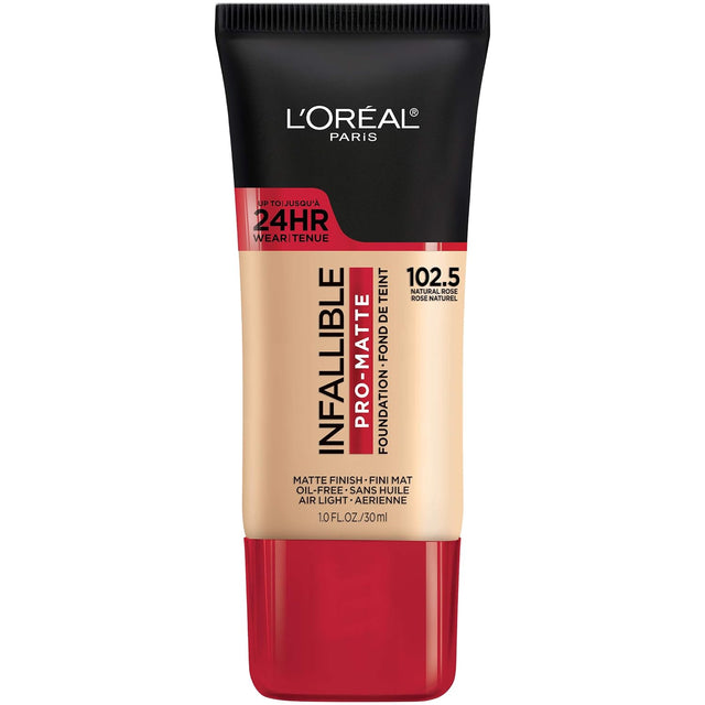 L'ORÉAL PARIS Infallible Pro-Matte Blendable Foundation, Oil Free, 102.5 Natural Rose, 1 fl. oz.-071249412138-LR-336963-1-LR eShop