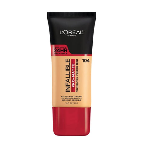 L'ORÉAL PARIS Infallible Pro-Matte Blendable Foundation, Oil Free, 104 Golden Beige, 1 fl. oz.-071249293034-LR-279710-1-LR eShop