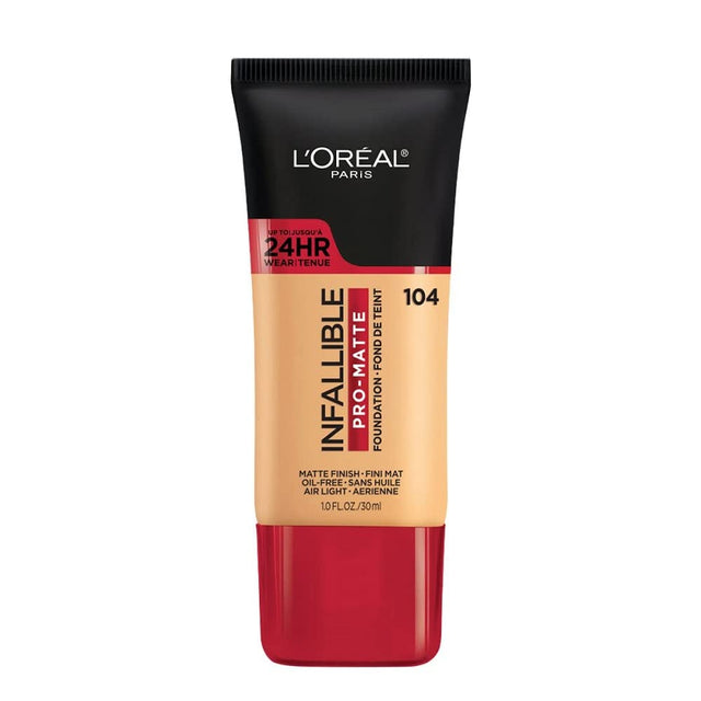 L'ORÉAL PARIS Infallible Pro-Matte Blendable Foundation, Oil Free, 104 Golden Beige, 1 fl. oz.-071249293034-LR-279710-1-LR eShop