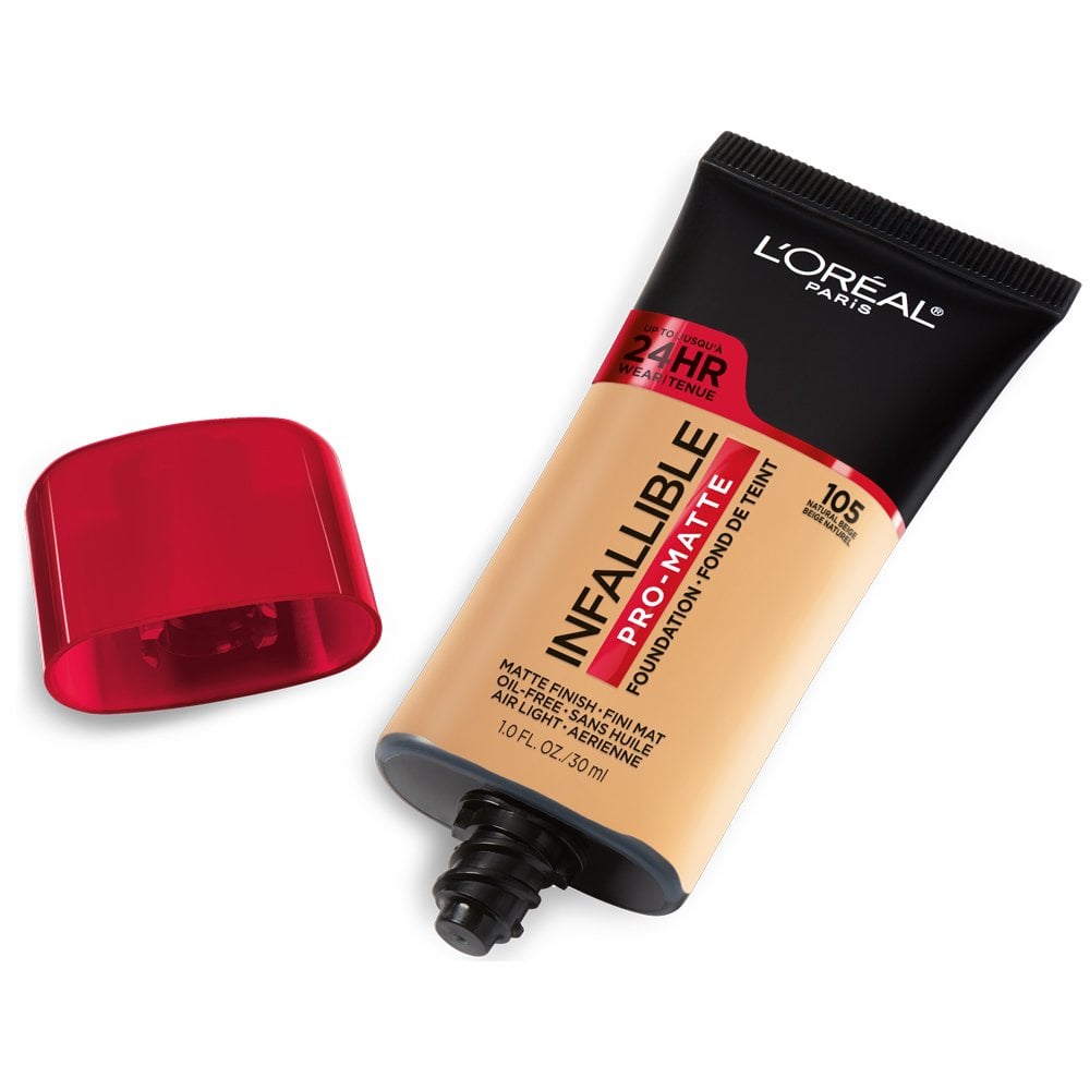 L'ORÉAL PARIS Infallible Pro-Matte Blendable Foundation, Oil Free, 105 Natural Beige, 1 fl. oz.-071249293041-LR-279704-2-LR eShop