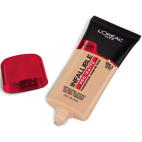 L'ORÉAL PARIS Infallible Pro-Matte Blendable Foundation, Oil Free, 105.5 Light Beige, 1 fl. oz.-071249412145-LR-336964-2-LR eShop
