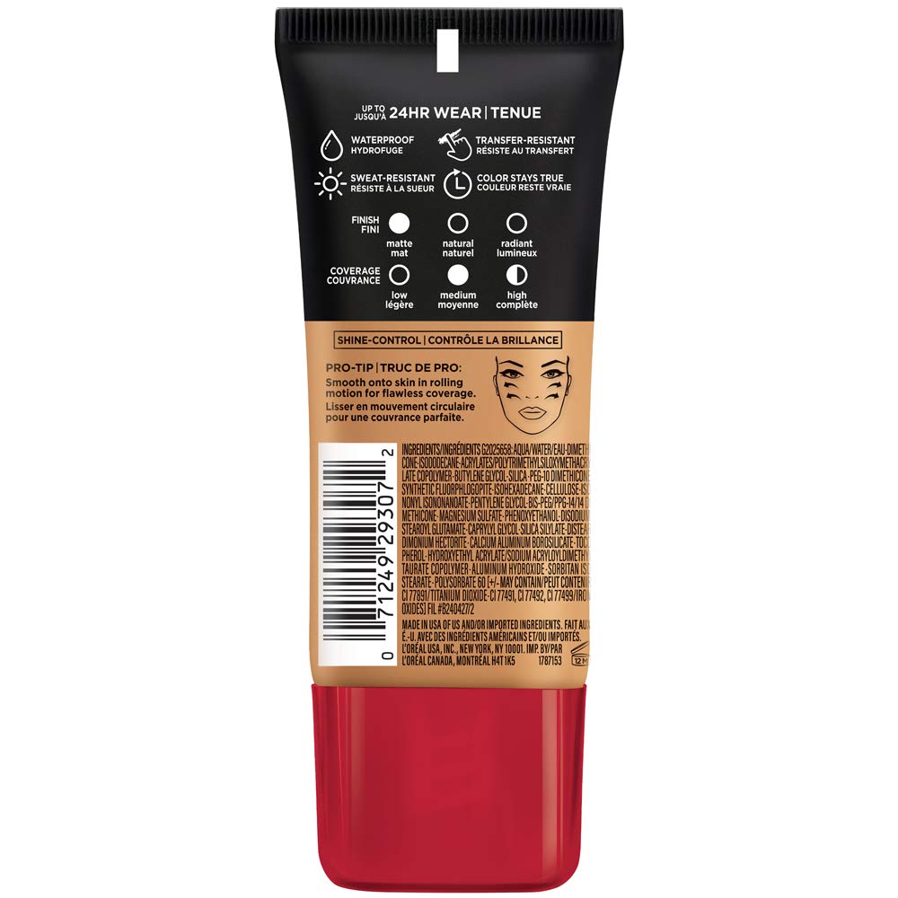 L'ORÉAL PARIS Infallible Pro-Matte Blendable Foundation, Oil Free, 108 Caramel Beige, 1 fl. oz.-071249293072-LR-279711-3-LR eShop