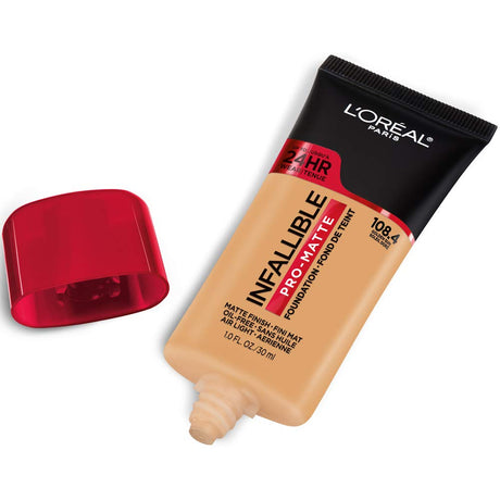 L'ORÉAL PARIS Infallible Pro-Matte Blendable Foundation, Oil Free, 108.4 Golden Sun, 1 fl. oz.-071249412169-LR-336966-2-LR eShop