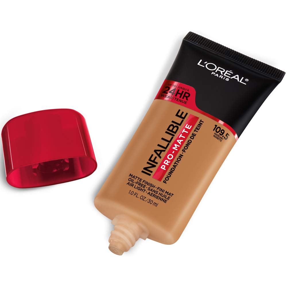 L'ORÉAL PARIS Infallible Pro-Matte Blendable Foundation, Oil Free, 109.5 Hazelnut, 1 fl. oz.-071249412176-LR-336967-2-LR eShop