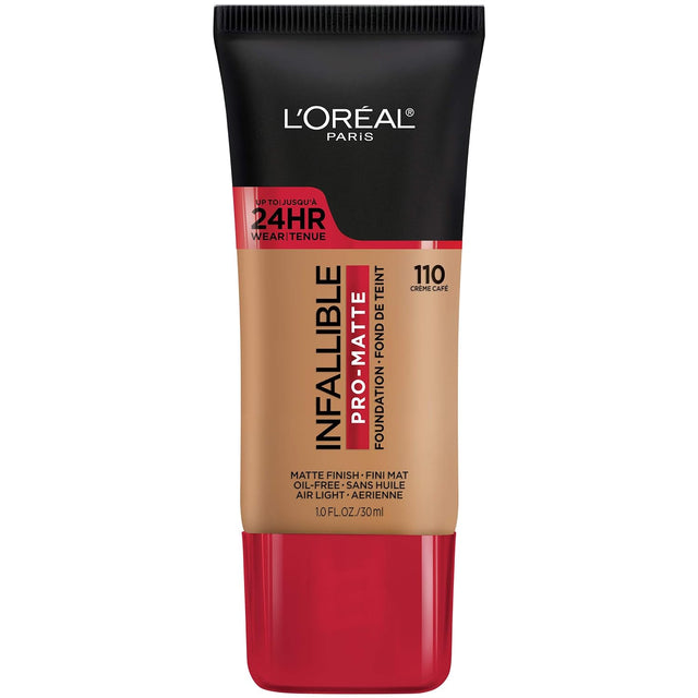 L'ORÉAL PARIS Infallible Pro-Matte Blendable Foundation, Oil Free, 110 Creme Cafe, 1 fl. oz.-071249293096-LR-279715-1-LR eShop