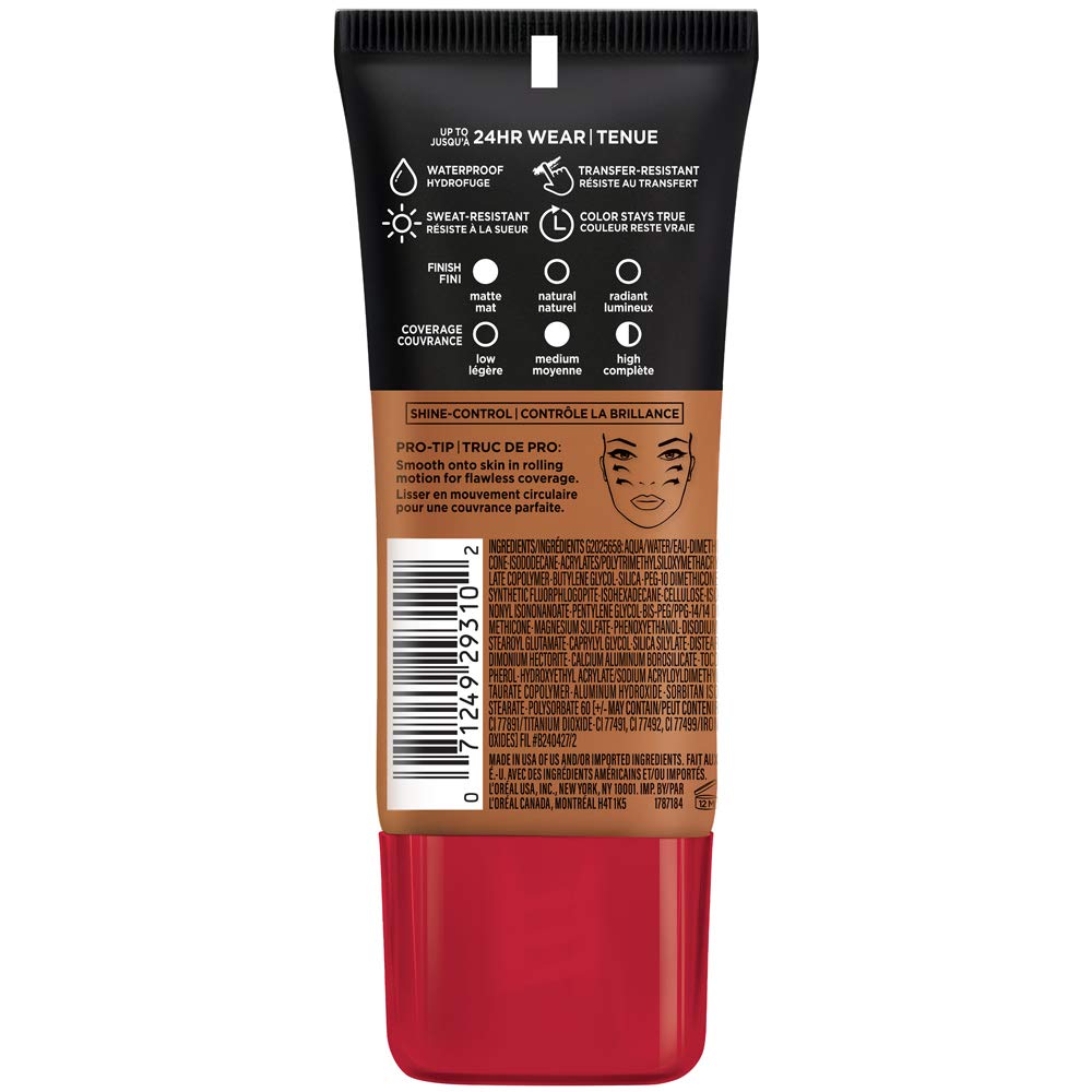 L'ORÉAL PARIS Infallible Pro-Matte Blendable Foundation, Oil Free, 111 Soft Sable, 1 fl. oz.-071249293102-LR-279713-3-LR eShop