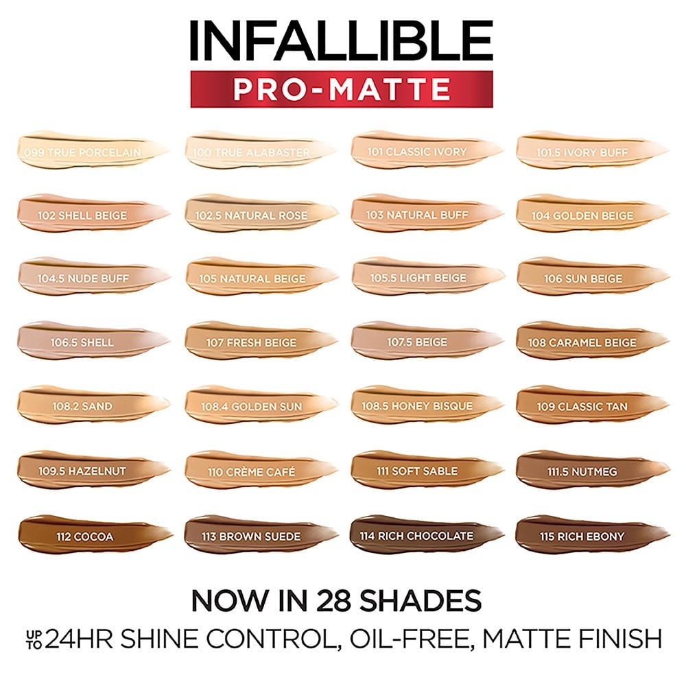 L'ORÉAL PARIS Infallible Pro-Matte Blendable Foundation, Oil Free, 111.5 Nutmeg, 1 fl. oz.-071249412190-LR-336968-6-LR eShop