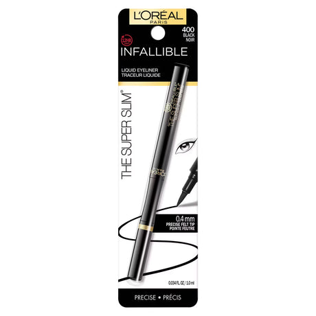 L'ORÉAL PARIS Infallible Super Slim Long-Lasting Liquid Eyeliner, 400 Black, 0.034 fl. oz.-071249238912-LR-241793-1-LR eShop