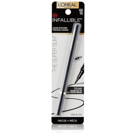 L'ORÉAL PARIS Infallible Super Slim Long-Lasting Liquid Eyeliner, 402 Gray, 0.034 fl. oz.-071249350157-LR-315136-1-LR eShop