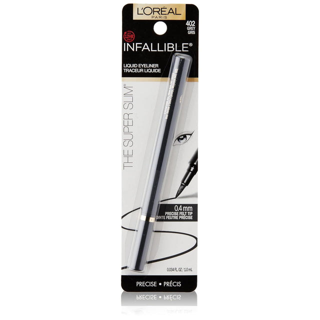 L'ORÉAL PARIS Infallible Super Slim Long-Lasting Liquid Eyeliner, 402 Gray, 0.034 fl. oz.-071249350157-LR-315136-1-LR eShop