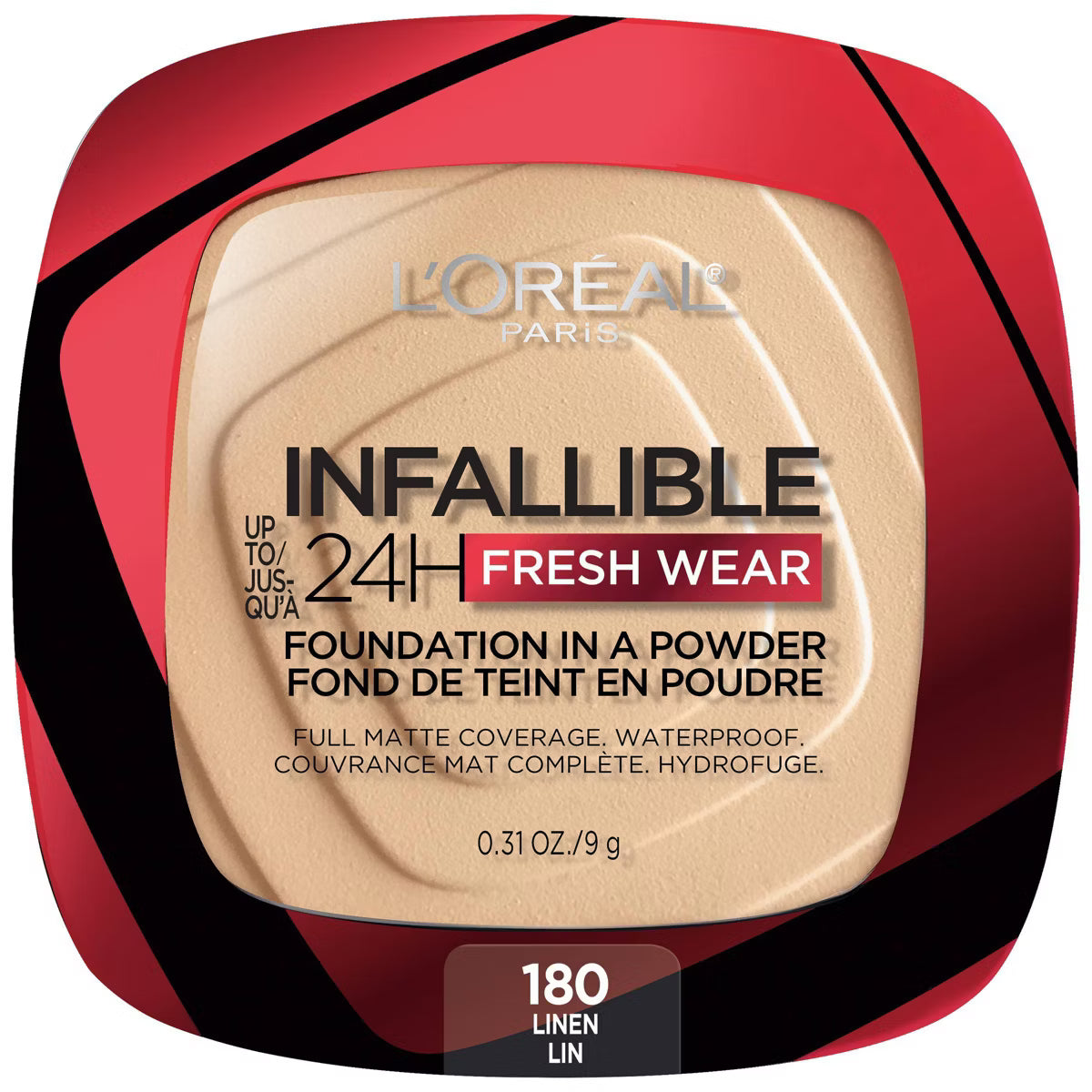 L'ORÉAL PARIS Infallible Up to 24H Fresh Wear Foundation in a Powder, matte finish, 180 Linen, 0.31 oz.-071249627778-LR-338297-1-LR eShop