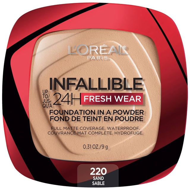 L'ORÉAL PARIS Infallible Up to 24H Fresh Wear Foundation in a Powder, matte finish, 220 Sand, 0.31 oz.-071249627815-LR-338302-1-LR eShop