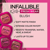 L'ORÉAL PARIS Infallible Up to 24H Fresh Wear Soft Matte Blush, 005 Fearless Coral, 0.31 oz-071249674666-LR-349415-4-LR eShop