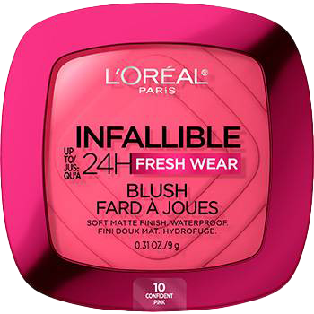 L'ORÉAL PARIS Infallible Up to 24H Fresh Wear Soft Matte Blush, 010 Confident Pink, 0.31 oz-071249674673-LR-349414-1-LR eShop