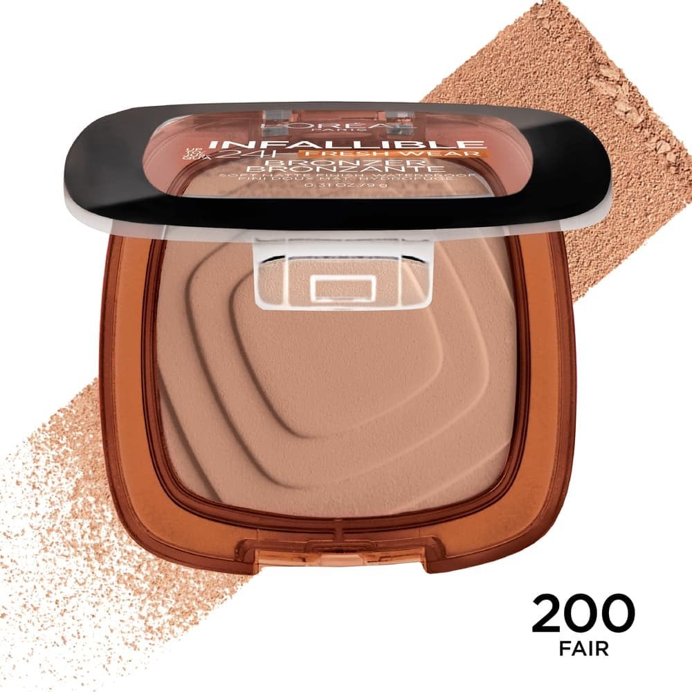 L'ORÉAL PARIS Infallible Up to 24H Fresh Wear Soft Matte Bronzer, 200 Fair, 0.31 oz-071249664155-LR-345571-2-LR eShop