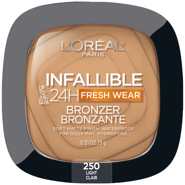 L'ORÉAL PARIS Infallible Up to 24H Fresh Wear Soft Matte Bronzer, 250 Light , 0.31 oz-071249664162-LR-345573-1-LR eShop