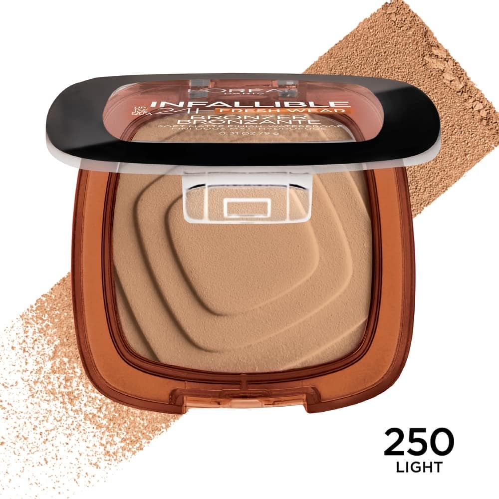 L'ORÉAL PARIS Infallible Up to 24H Fresh Wear Soft Matte Bronzer, 250 Light , 0.31 oz-071249664162-LR-345573-2-LR eShop