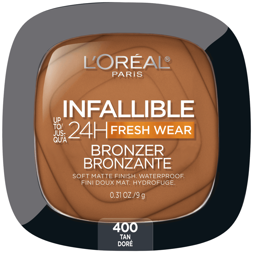 L'ORÉAL PARIS Infallible Up to 24H Fresh Wear Soft Matte Bronzer, 400 Tan, 0.31 oz-071249664193-LR-345568-1-LR eShop