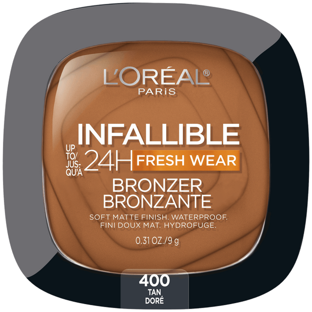 L'ORÉAL PARIS Infallible Up to 24H Fresh Wear Soft Matte Bronzer, 400 Tan, 0.31 oz-071249664193-LR-345568-1-LR eShop