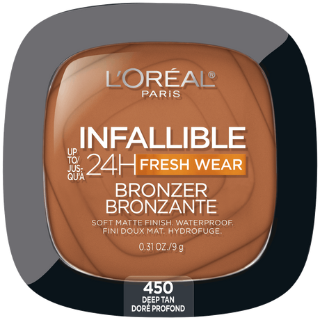 L'ORÉAL PARIS Infallible Up to 24H Fresh Wear Soft Matte Bronzer, 450 Deep Tan, 0.31 oz-071249664209-LR-345566-1-LR eShop