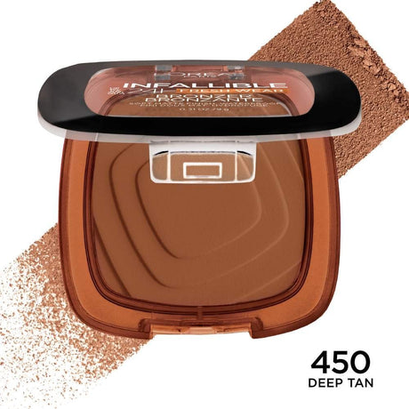 L'ORÉAL PARIS Infallible Up to 24H Fresh Wear Soft Matte Bronzer, 450 Deep Tan, 0.31 oz-071249664209-LR-345566-2-LR eShop