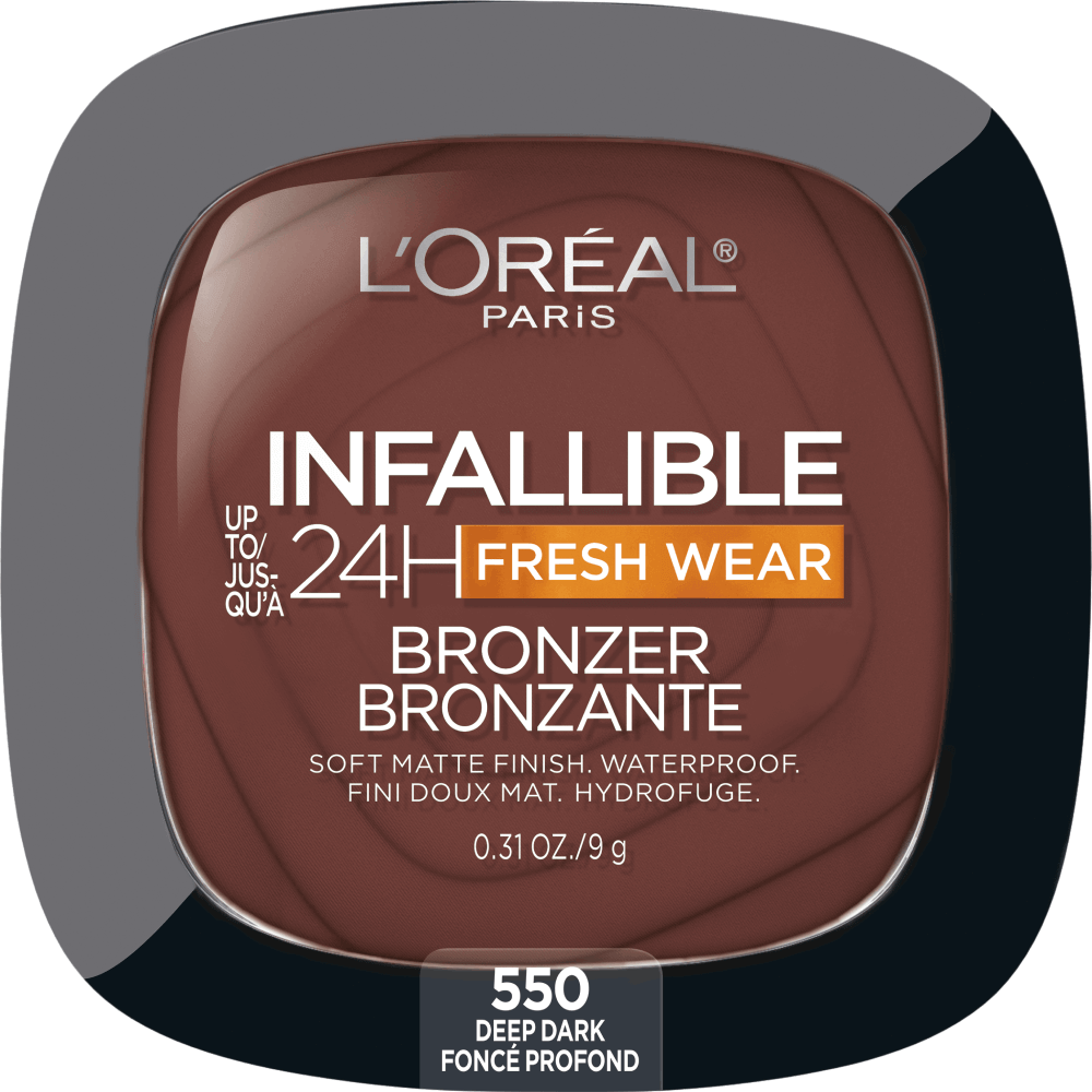 L'ORÉAL PARIS Infallible Up to 24H Fresh Wear Soft Matte Bronzer, 550 Deep Dark, 0.31 oz-071249664223-LR-345570-1-LR eShop