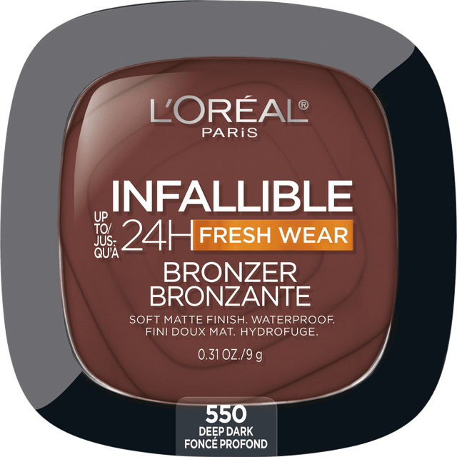 L'ORÉAL PARIS Infallible Up to 24H Fresh Wear Soft Matte Bronzer, 550 Deep Dark, 0.31 oz-071249664223-LR-345570-1-LR eShop