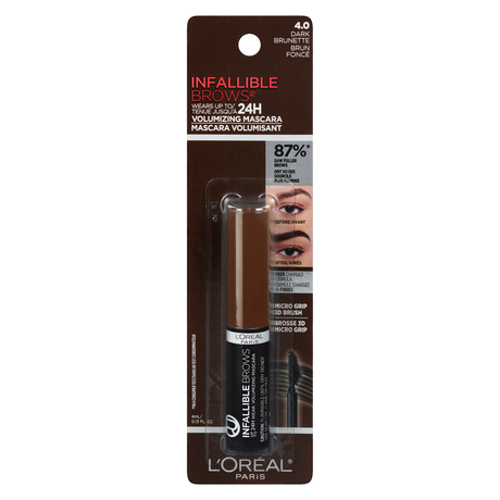 L'ORÉAL PARIS Infallible Volumizing 24H Wear Brow Mascara, 004 Dark Brunette, 0.13 fl oz-071249675878-LR-349406-1-LR eShop