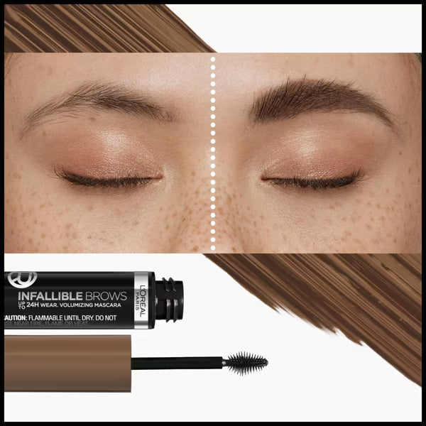L'ORÉAL PARIS Infallible Volumizing 24H Wear Brow Mascara, 006 Light Brunette, 0.13 fl oz-071249675854-LR-349412-3-LR eShop