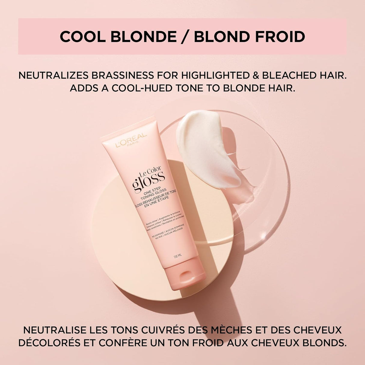 L'ORÉAL PARIS Le Color One Step Toning Hair Gloss - Cool Blonde, 4 oz-071249409770-LR-361830-5-LR eShop