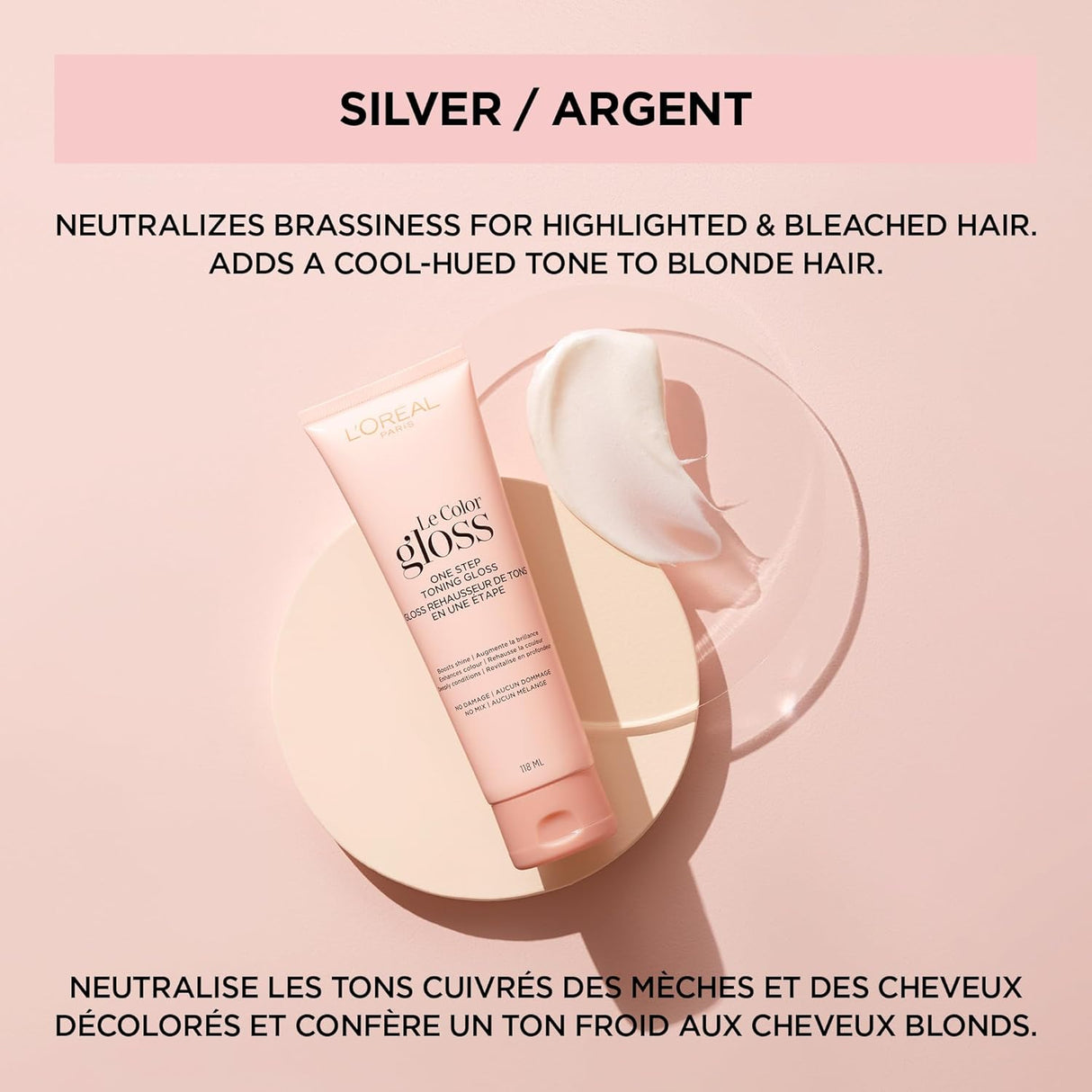 L'ORÉAL PARIS Le Color One Step Toning Hair Gloss - Silver, 4 oz-071249629581-LR-361827-5-LR eShop