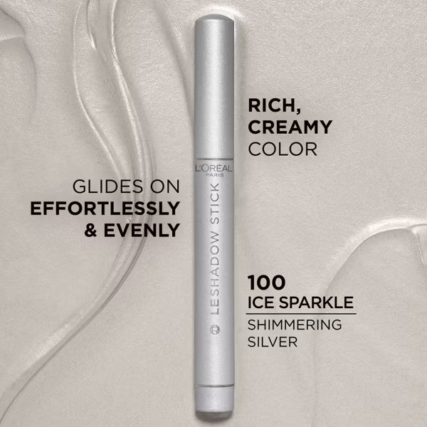 L'ORÉAL PARIS Le Shadow Stick Blendable Cream Eyeshadow Stick, 100 Ice Sparkle, 0.049 oz-071249689394-LR-354601-5-LR eShop